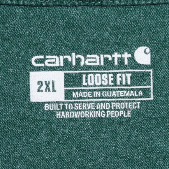 Carhartt Shirt Men 2XL Green Loose Fit Pocket Tee w/ Hole - Picture 2 of 8